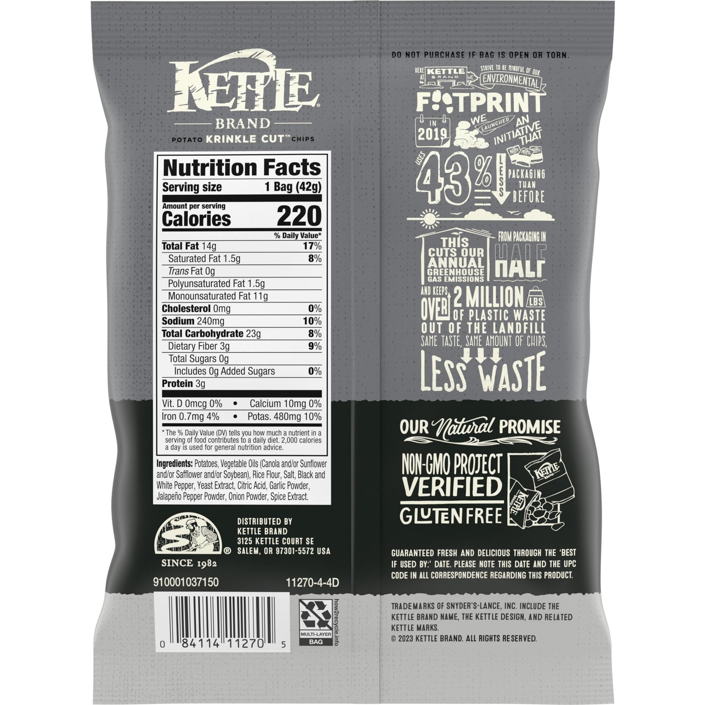 Kettle Brand Potato Chips Variety Pack, 1 Oz, 20 Ct