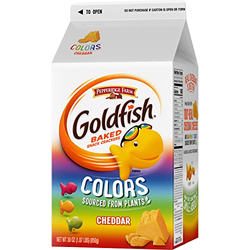 Goldfish Dynamic Duo Variety Pack, Colors Cheddar & Flavor Blasted Xtra Cheddar, Snack Packs, 20 Ct