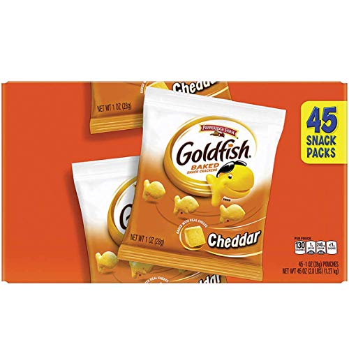 Goldfish Dynamic Duo Variety Pack, Colors Cheddar & Flavor Blasted Xtra Cheddar, Snack Packs, 20 Ct