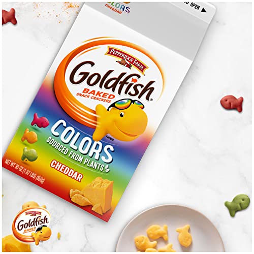 Goldfish Dynamic Duo Variety Pack, Colors Cheddar & Flavor Blasted Xtra Cheddar, Snack Packs, 20 Ct