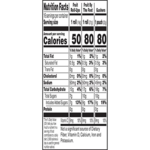 Fruit Roll-Ups, Fruit by the Foot, Gushers, Snacks Variety Pack, Kids Snacks, Halloween Candy Alternative, 16 ct