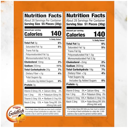 Goldfish Dynamic Duo Variety Pack, Colors Cheddar & Flavor Blasted Xtra Cheddar, Snack Packs, 20 Ct