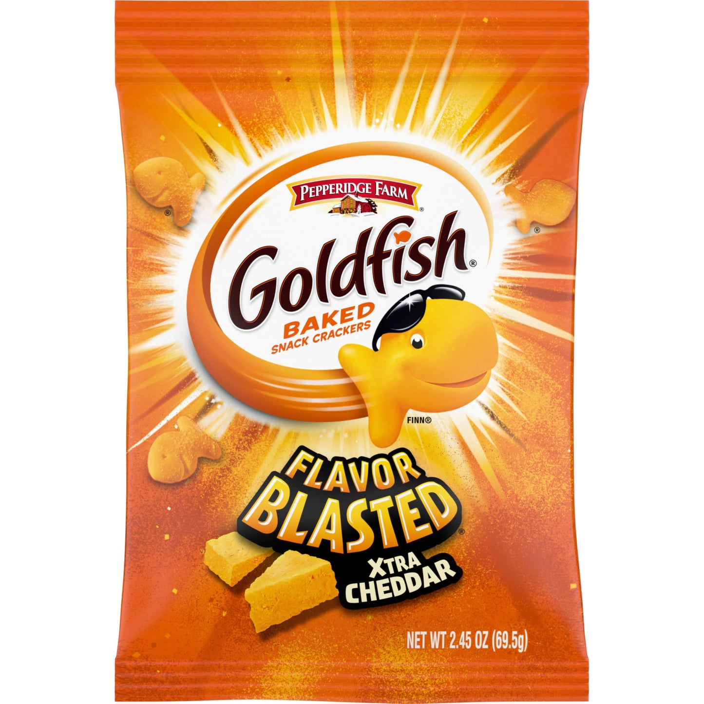 Goldfish Dynamic Duo Variety Pack, Colors Cheddar & Flavor Blasted Xtra Cheddar, Snack Packs, 20 Ct