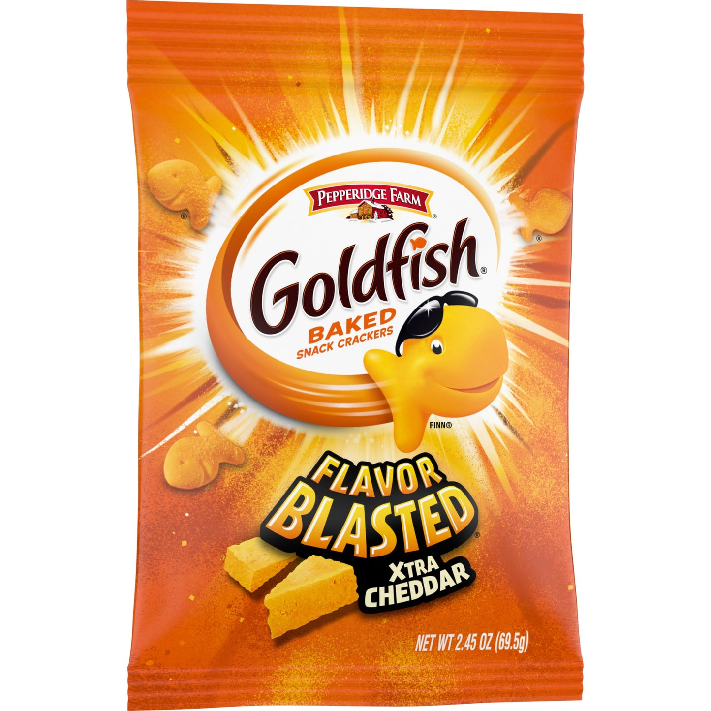 Goldfish Dynamic Duo Variety Pack, Colors Cheddar & Flavor Blasted Xtra Cheddar, Snack Packs, 20 Ct