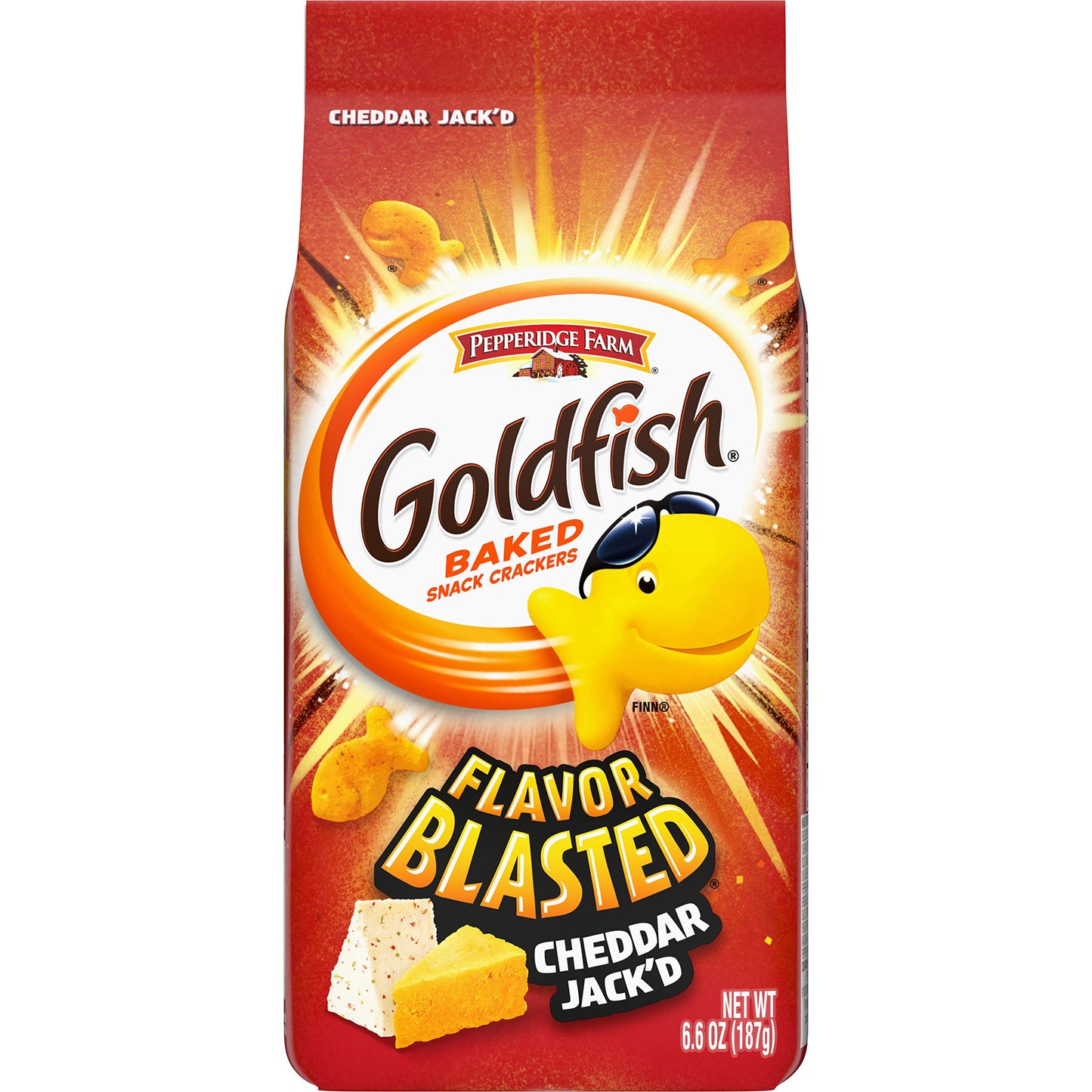 Goldfish Dynamic Duo Variety Pack, Colors Cheddar & Flavor Blasted Xtra Cheddar, Snack Packs, 20 Ct