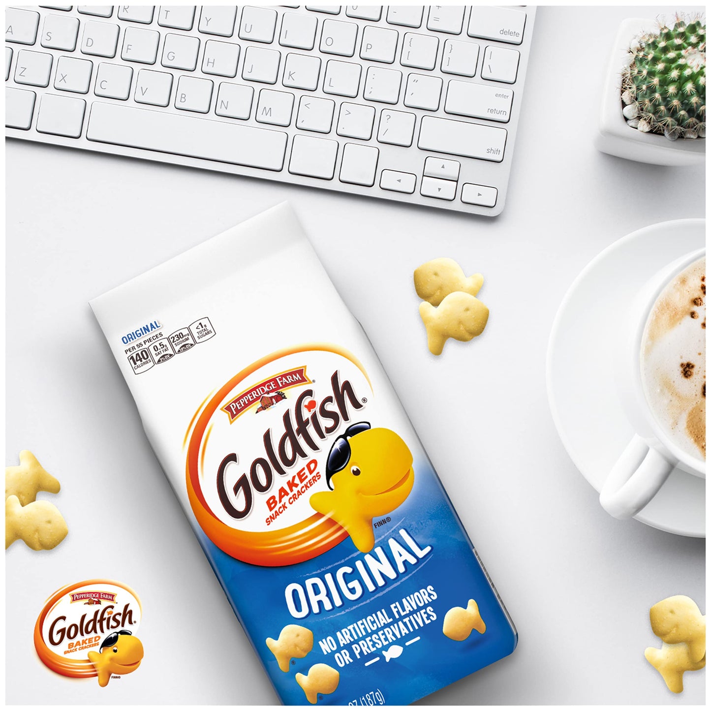 Goldfish Dynamic Duo Variety Pack, Colors Cheddar & Flavor Blasted Xtra Cheddar, Snack Packs, 20 Ct