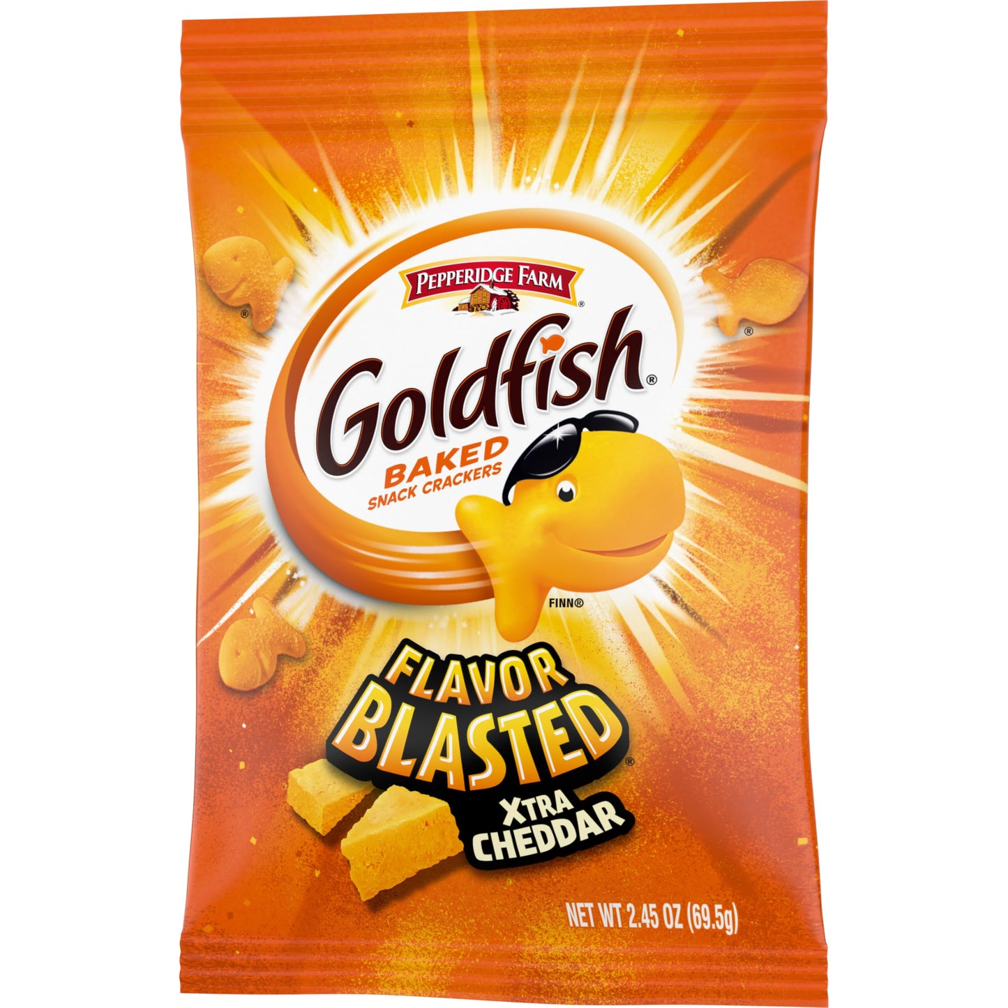 Goldfish Dynamic Duo Variety Pack, Colors Cheddar & Flavor Blasted Xtra Cheddar, Snack Packs, 20 Ct