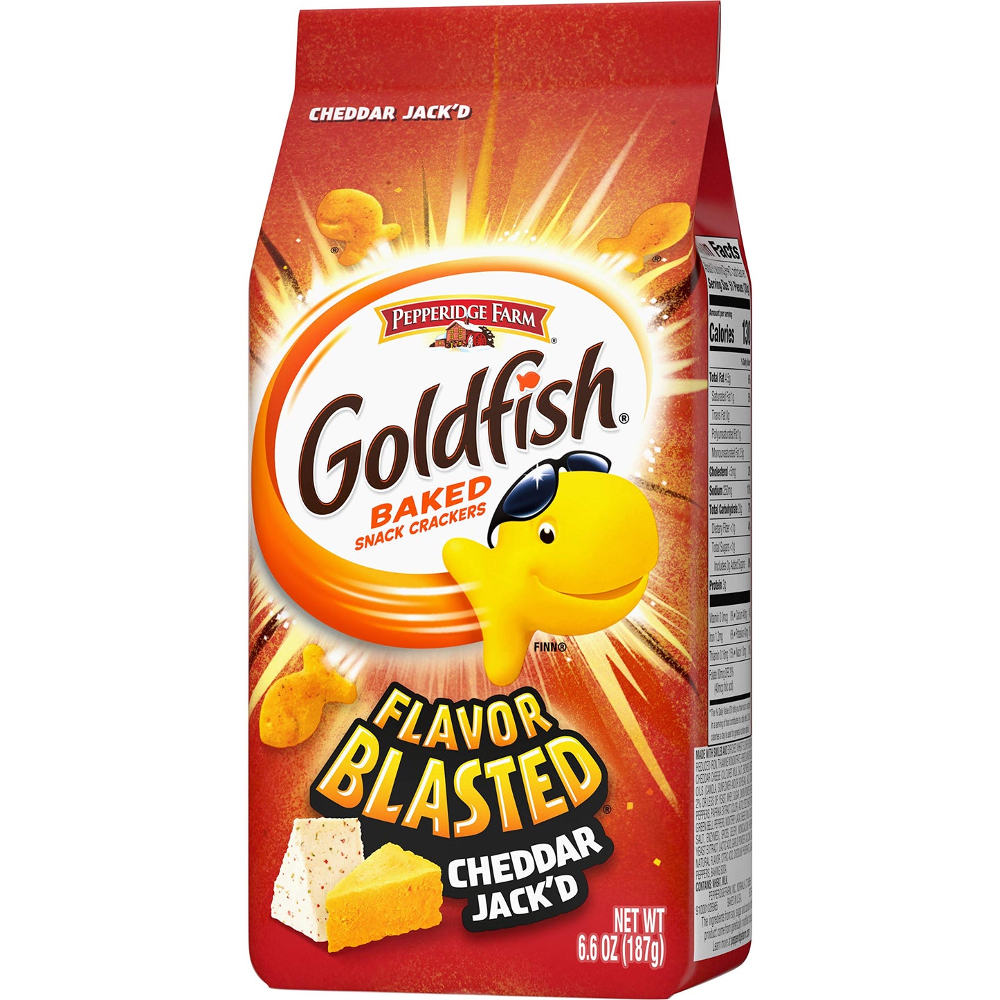 Goldfish Dynamic Duo Variety Pack, Colors Cheddar & Flavor Blasted Xtra Cheddar, Snack Packs, 20 Ct